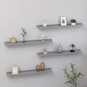 Wandschappen 4 st 80x9x3 cm grijs MDF