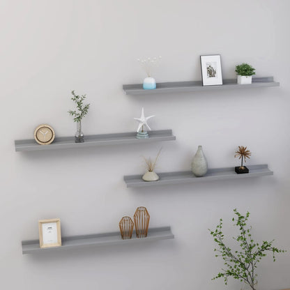 Wandschappen 4 80 x 9 x 3 cm Grijs