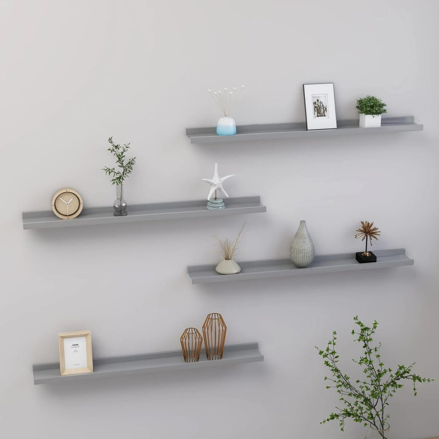 Wandschappen 4 80 x 9 x 3 cm Grijs