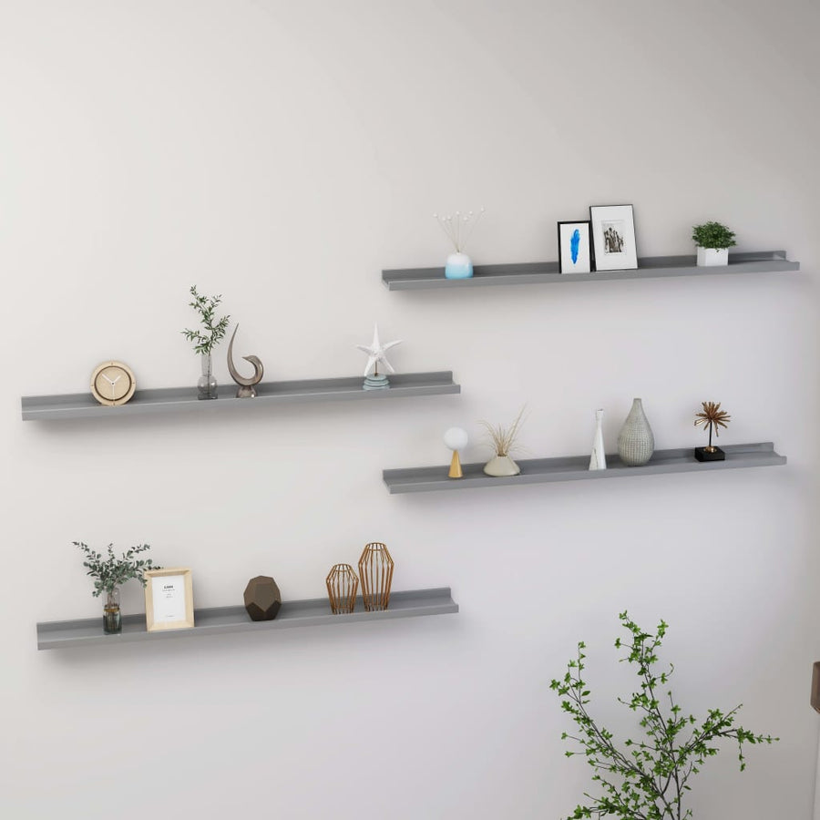Wandschappen 4 100 x 9 x 3 cm Grijs