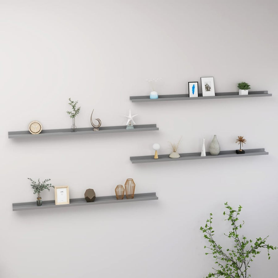 Wandschappen 4 115 x 9 x 3 cm Grijs