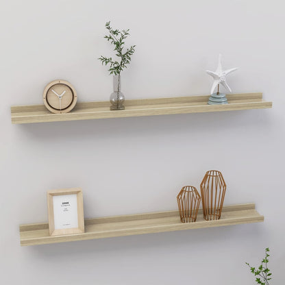 Wandschappen Kleurig 2 80 x 9 x 3 cm Sonoma eiken