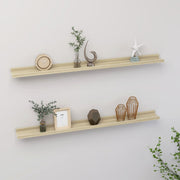 Wandschappen 2 st 100x9x3 cm sonoma eiken