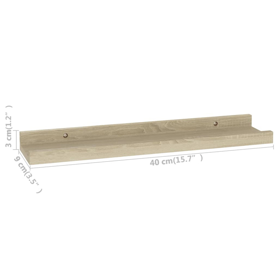 Wandschappen Kleurig 4 40 x 9 x 3 cm Sonoma eiken