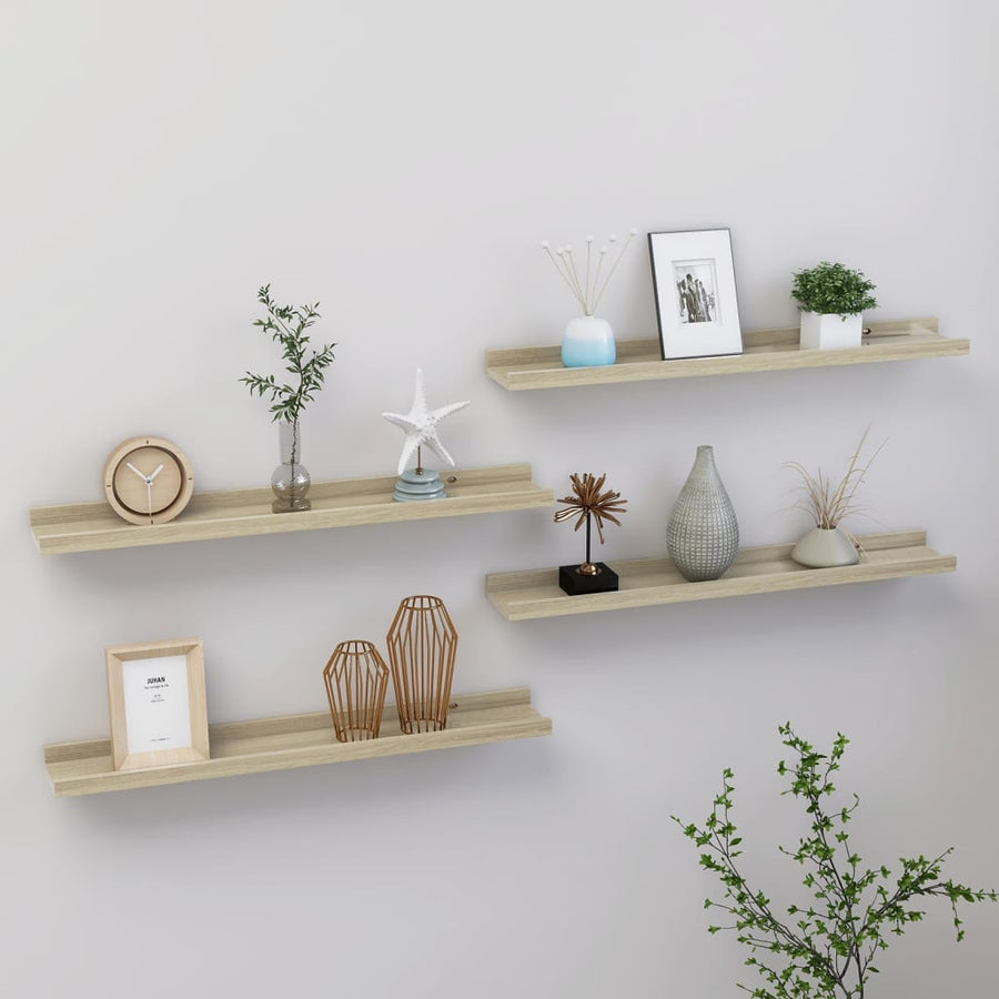 Wandschappen Kleurig 4 60 x 9 x 3 cm Sonoma eiken