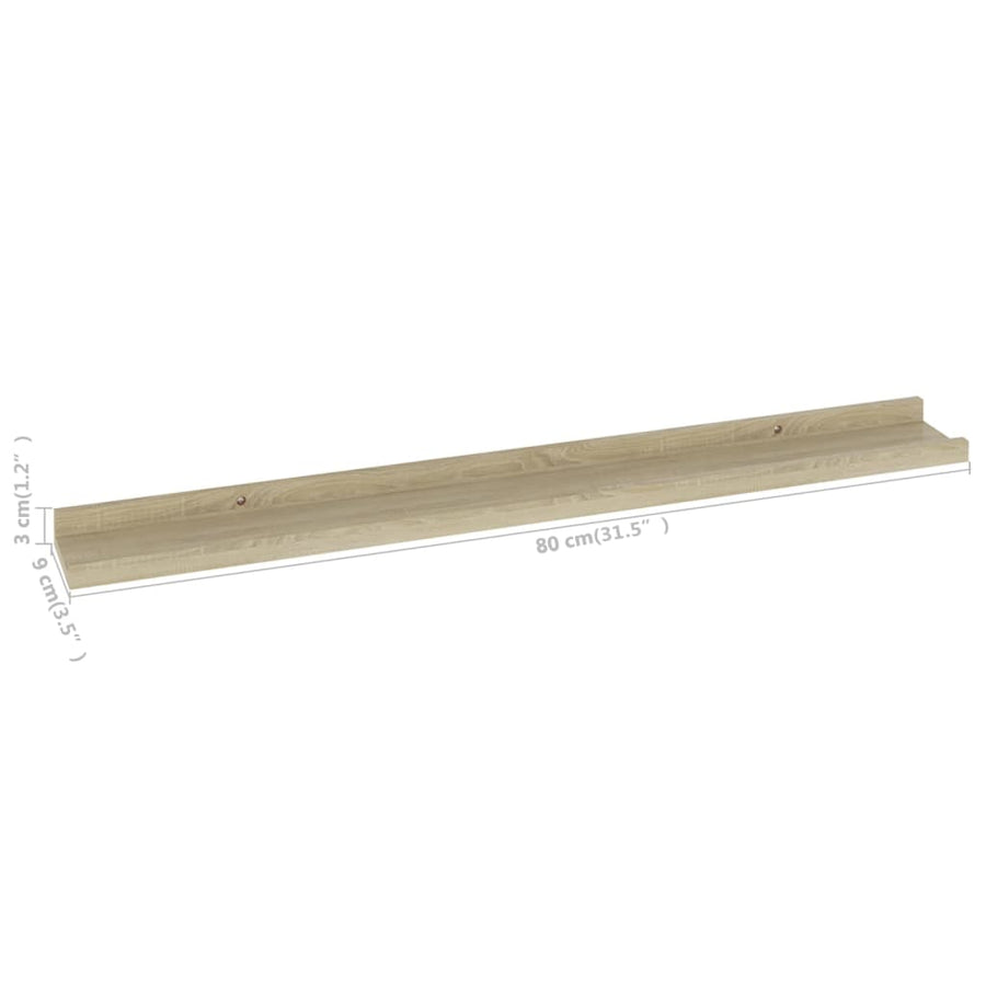 Wandschappen Kleurig 4 80 x 9 x 3 cm Sonoma eiken