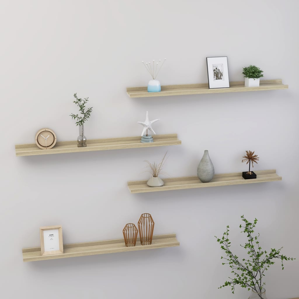 Wandschappen Kleurig 4 80 x 9 x 3 cm Sonoma eiken