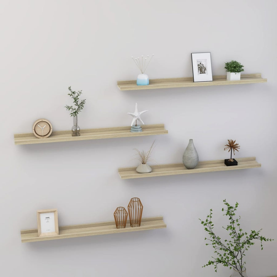 Wandschappen Kleurig 4 80 x 9 x 3 cm Sonoma eiken