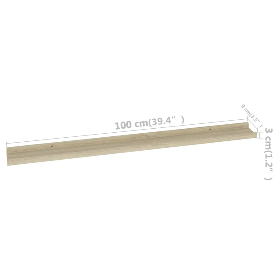 Wandschappen Kleurig 4 100 x 9 x 3 cm Sonoma eiken