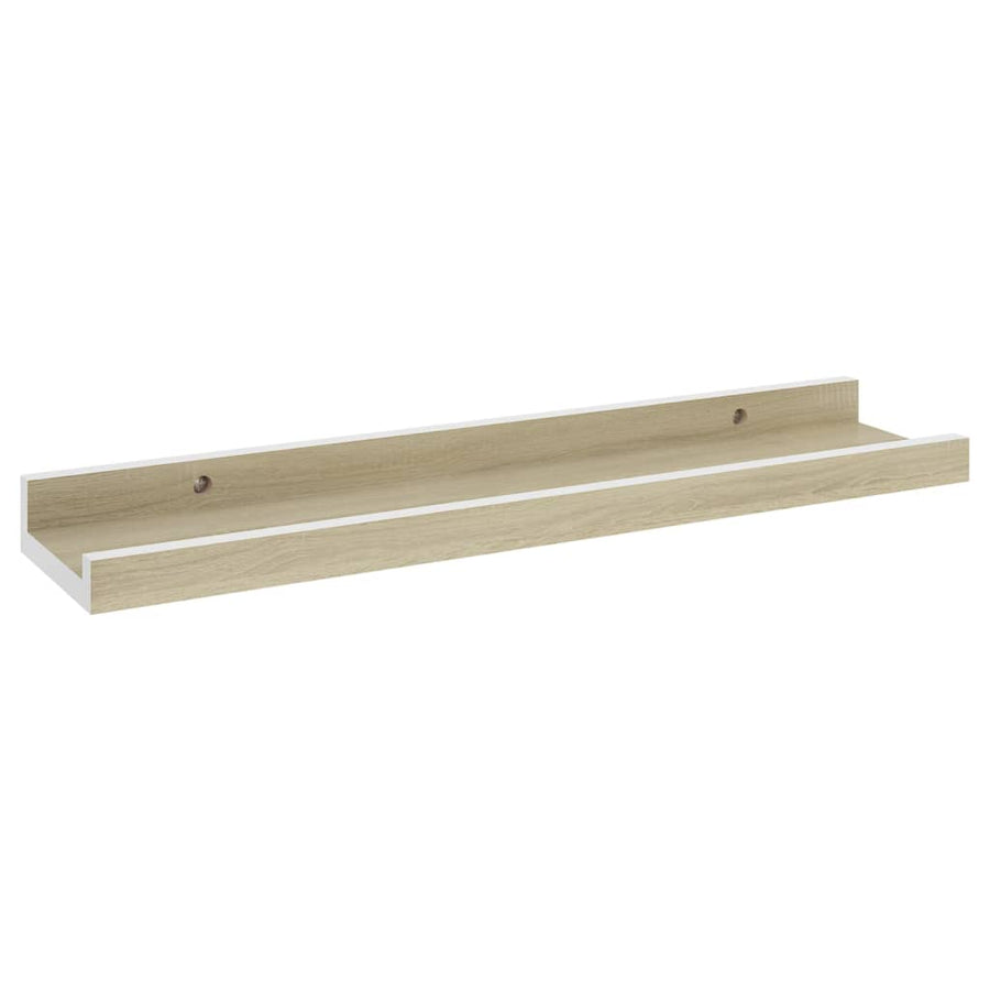 Wandschappen Kleurig 2 40 x 9 x 3 cm Wit en sonoma eiken
