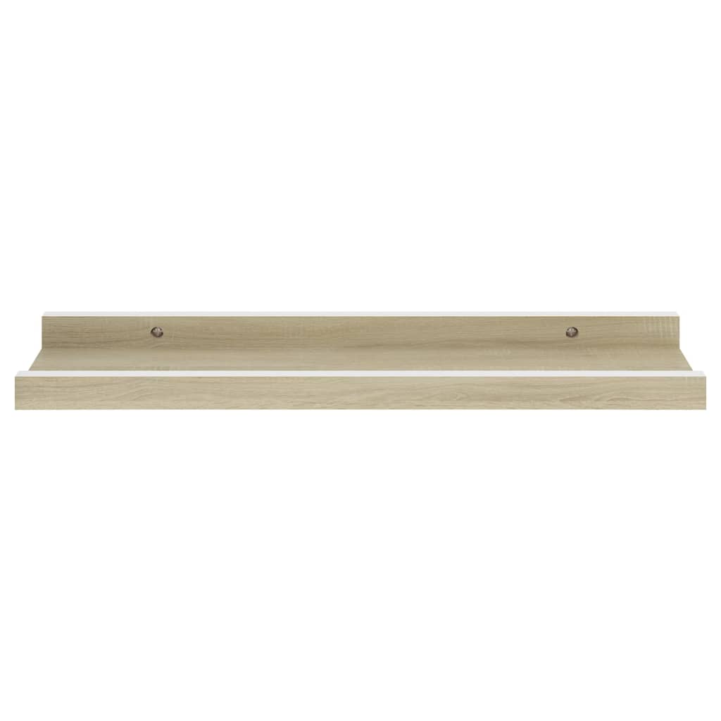 Wandschappen Kleurig 2 40 x 9 x 3 cm Wit en sonoma eiken
