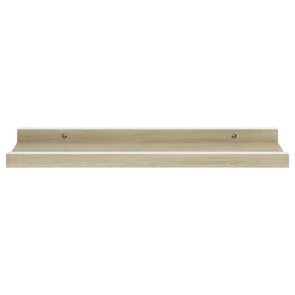Wandschappen Kleurig 2 40 x 9 x 3 cm Wit en sonoma eiken