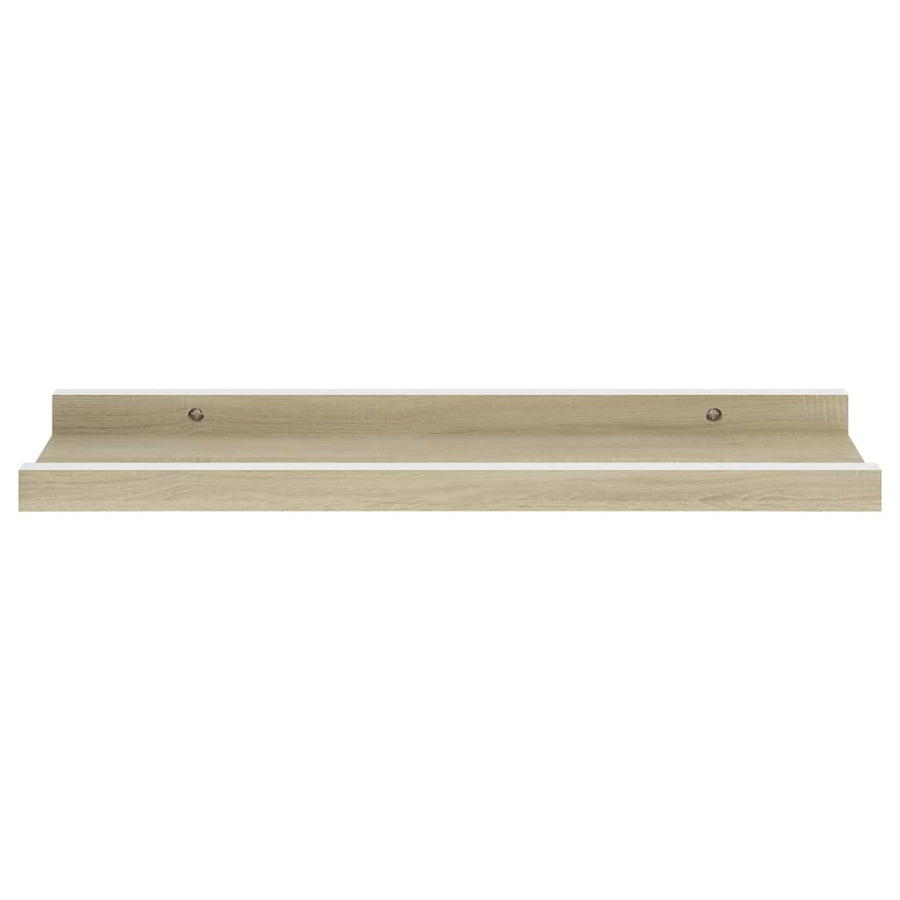 Wandschappen Kleurig 2 40 x 9 x 3 cm Wit en sonoma eiken