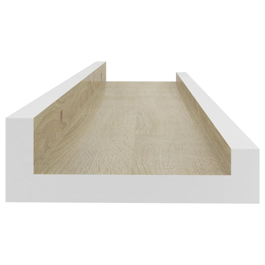 Wandschappen Kleurig 2 40 x 9 x 3 cm Wit en sonoma eiken