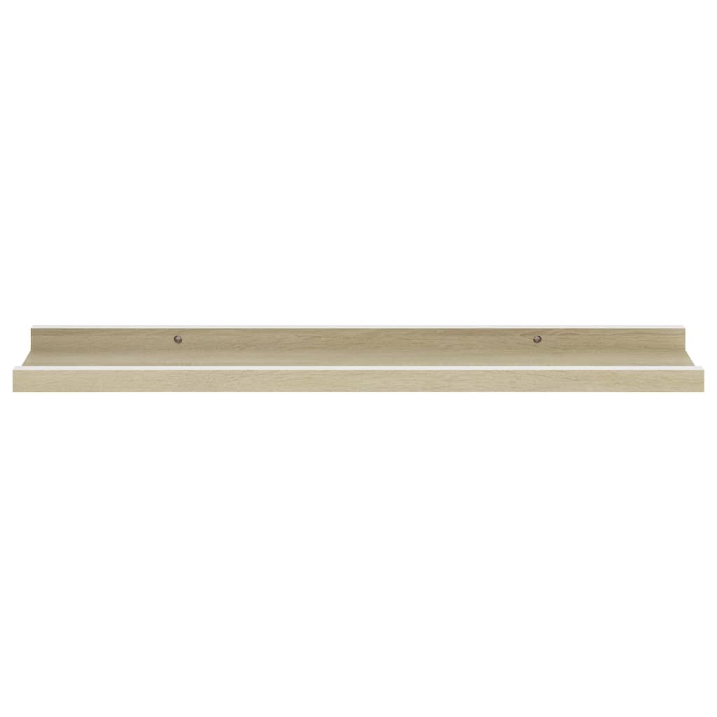 Wandschappen Kleurig 2 60 x 9 x 3 cm Wit en sonoma eiken