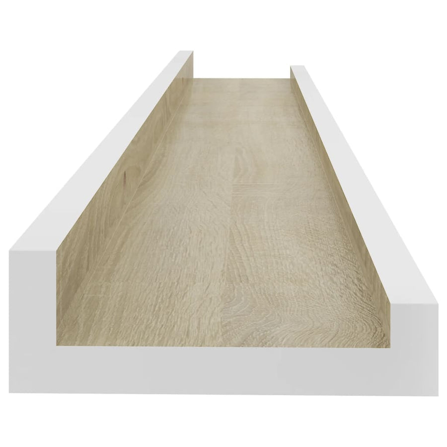Wandschappen Kleurig 2 60 x 9 x 3 cm Wit en sonoma eiken