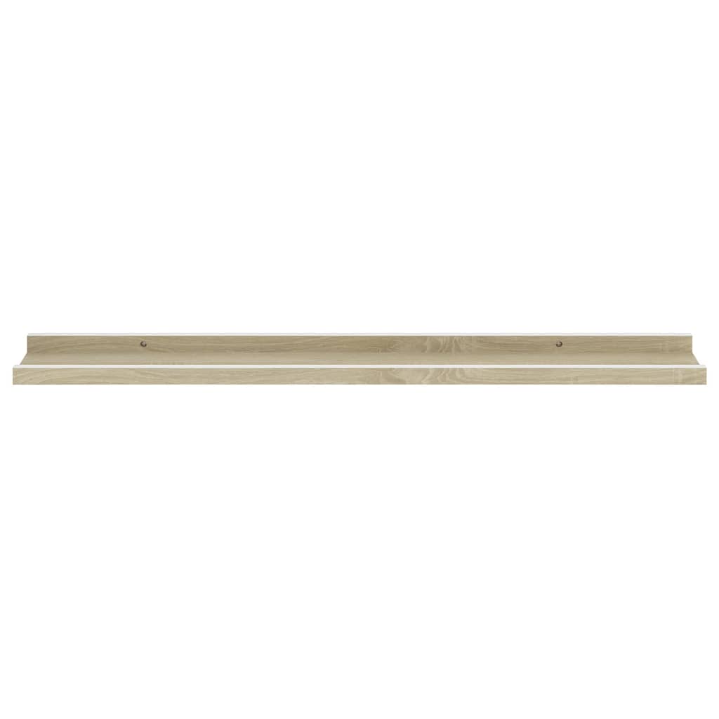 Wandschappen Kleurig 2 80 x 9 x 3 cm Wit en sonoma eiken