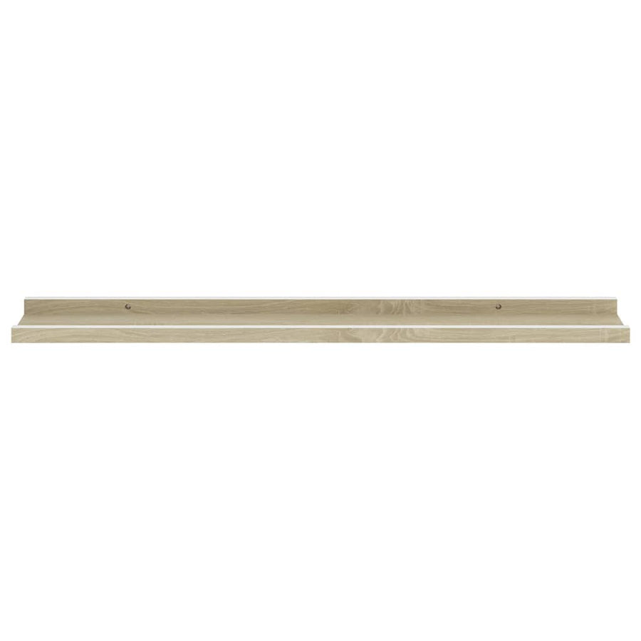 Wandschappen Kleurig 2 80 x 9 x 3 cm Wit en sonoma eiken