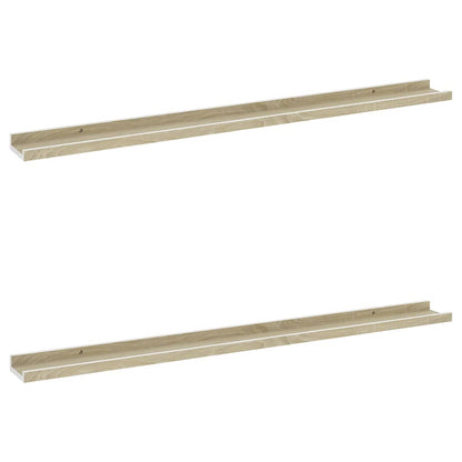 Wandschappen Kleurig 2 100 x 9 x 3 cm Wit en sonoma eiken
