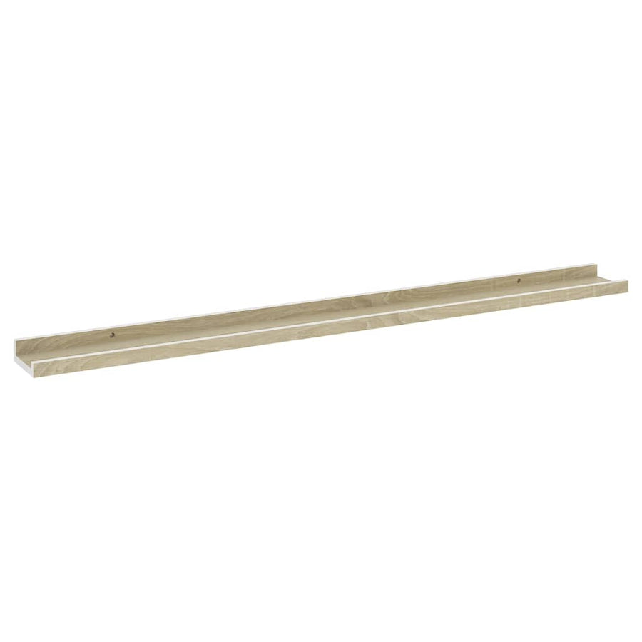 Wandschappen Kleurig 2 100 x 9 x 3 cm Wit en sonoma eiken