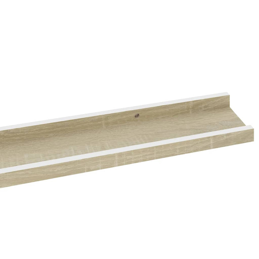 Wandschappen Kleurig 2 100 x 9 x 3 cm Wit en sonoma eiken