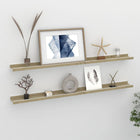 Wandschappen 2 st 100x9x3 cm wit sonoma eiken