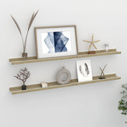 Wandschappen 2 st 100x9x3 cm wit sonoma eiken