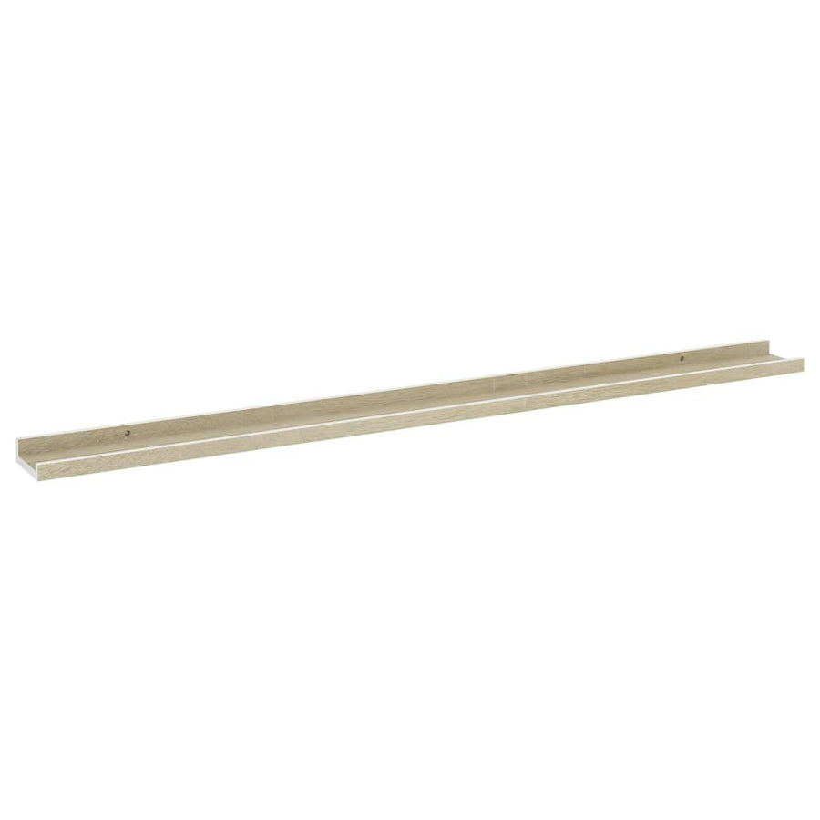 Wandschappen Kleurig 2 115 x 9 x 3 cm Wit en sonoma eiken