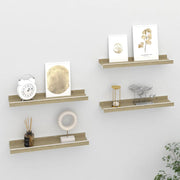 Wandplanken set 4 stuks wit Sonoma eiken