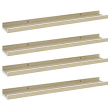 Wandschappen Kleurig 4 60 x 9 x 3 cm Wit en sonoma eiken