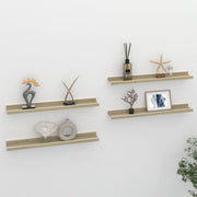 Wall shelves 4 pcs 60x9x3 cm white and Sonoma oak colored