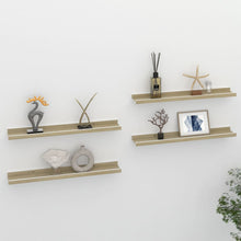 Wandschappen Kleurig 4 60 x 9 x 3 cm Wit en sonoma eiken