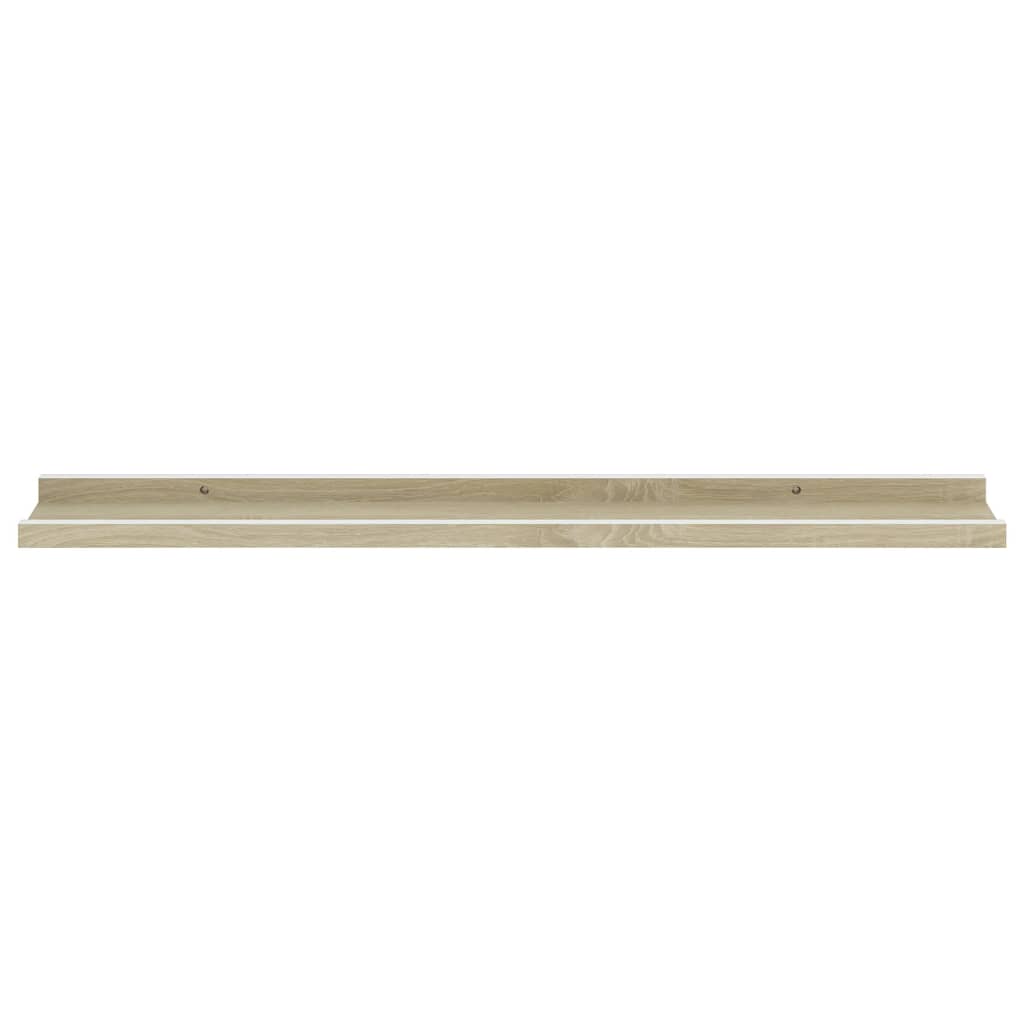 Wandschappen Kleurig 4 80 x 9 x 3 cm Wit en sonoma eiken