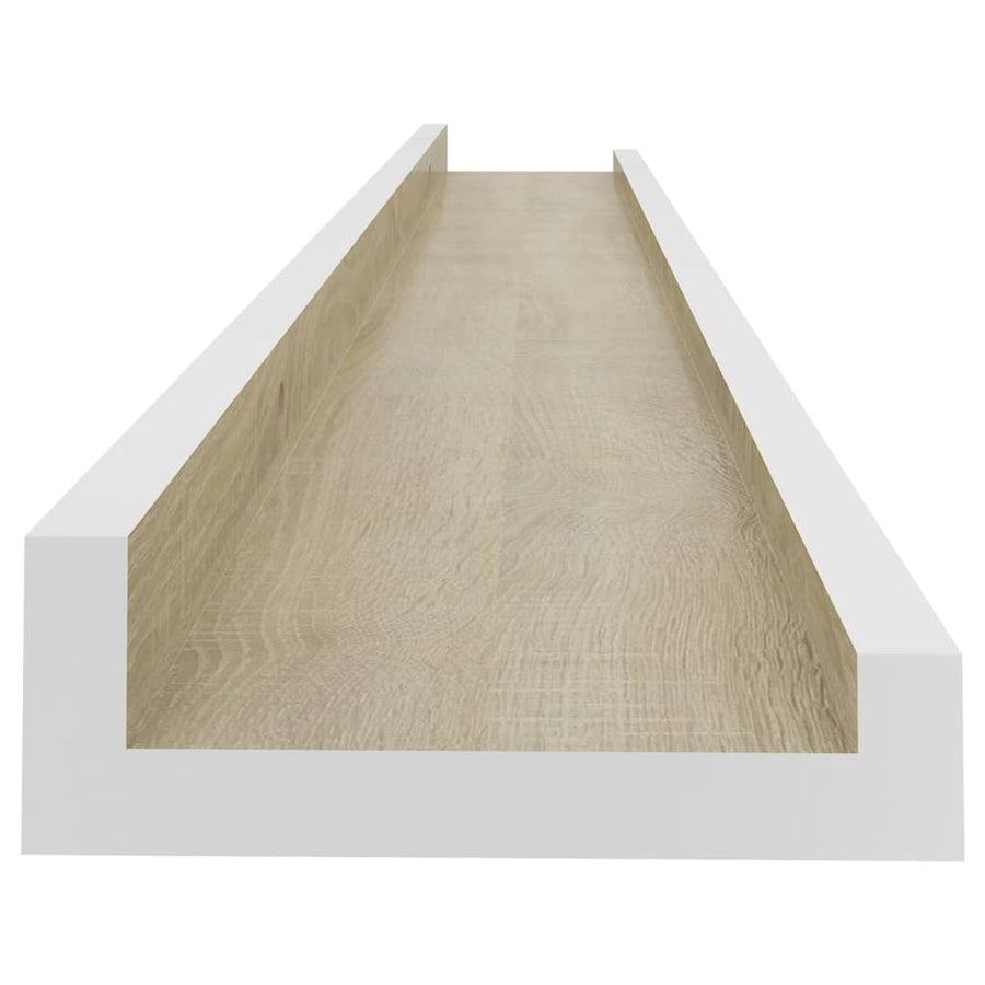 Wandschappen Kleurig 4 80 x 9 x 3 cm Wit en sonoma eiken