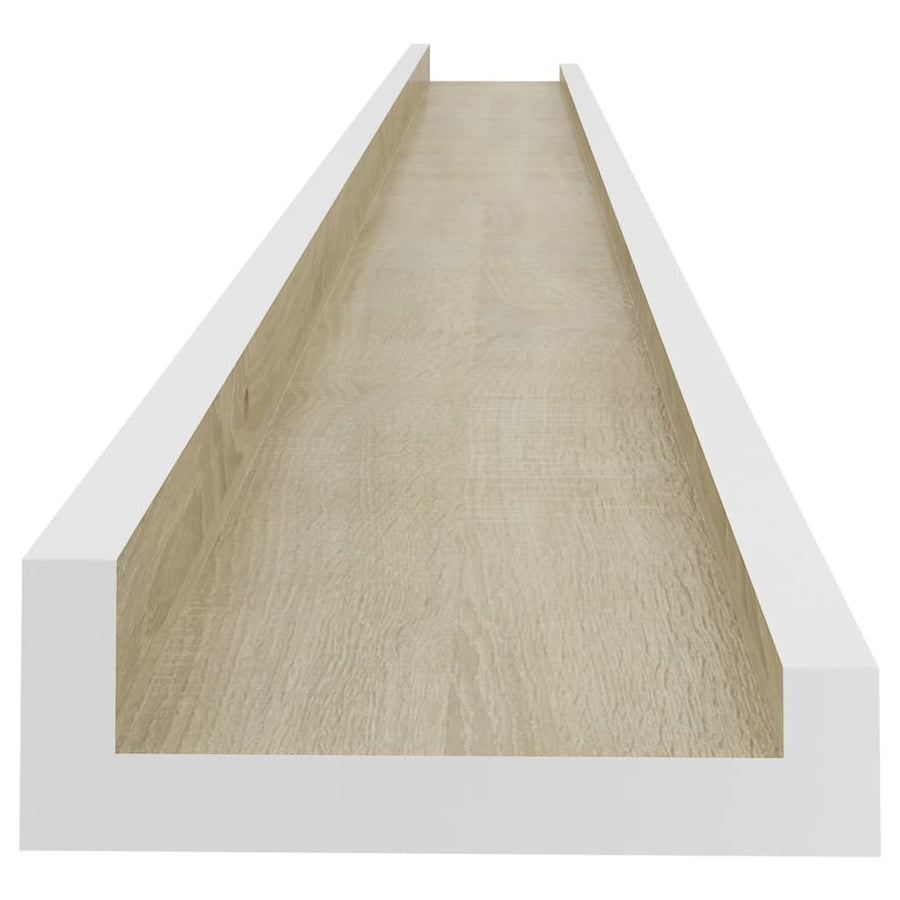 Wandschappen Kleurig 4 115 x 9 x 3 cm Wit en sonoma eiken