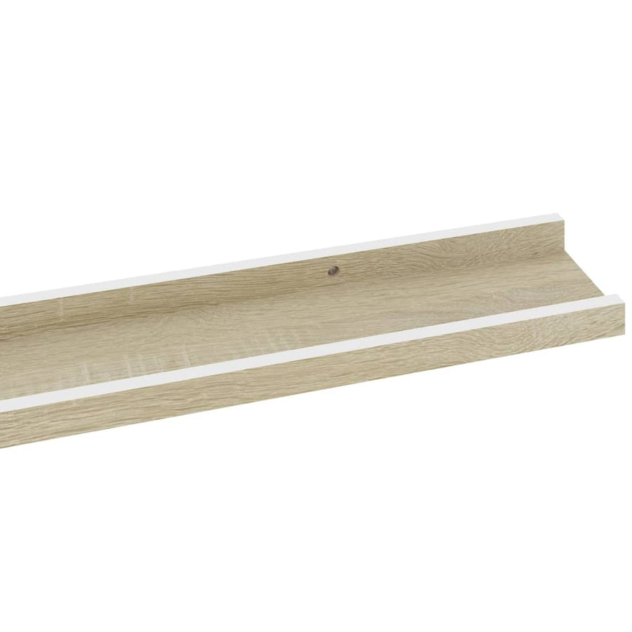 Wandschappen Kleurig 4 115 x 9 x 3 cm Wit en sonoma eiken