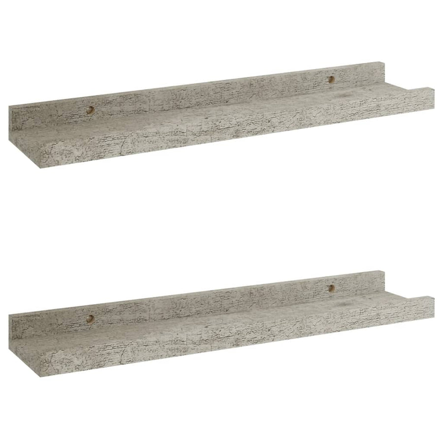 Wandschappen 2 40 x 9 x 3 cm Betongrijs