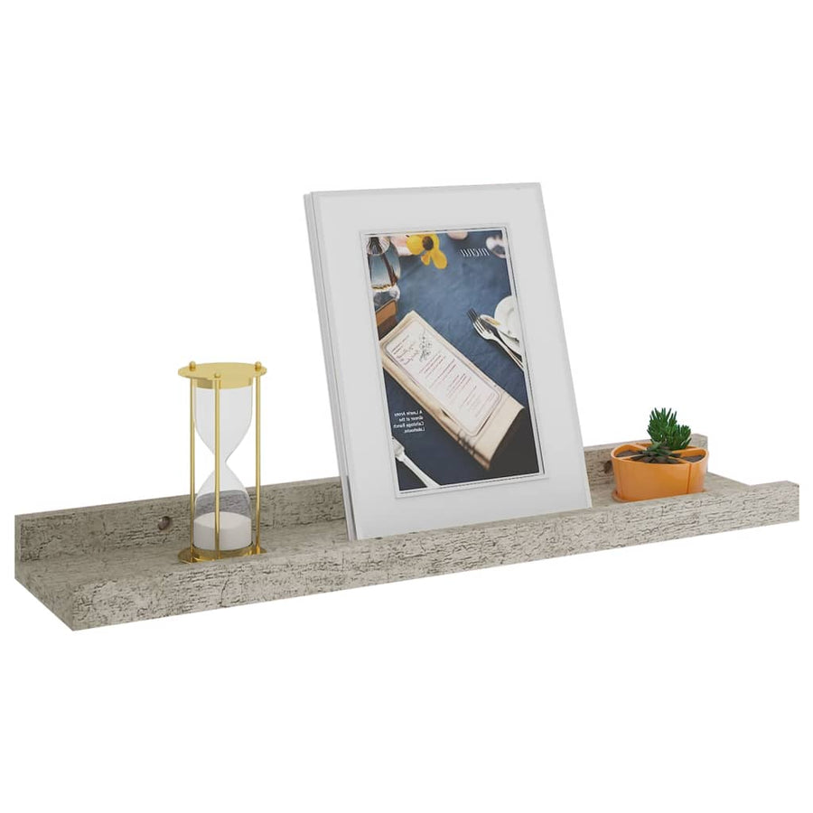Wandschappen 2 40 x 9 x 3 cm Betongrijs