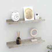 Wall shelves 2 pcs 40x9x3 cm concrete grey