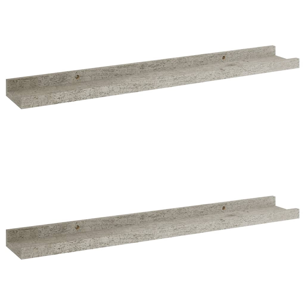Wandschappen 2 60 x 9 x 3 cm Betongrijs