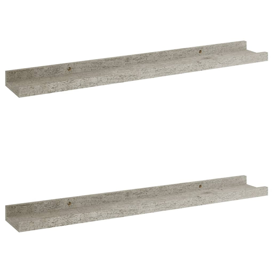 Wandschappen 2 60 x 9 x 3 cm Betongrijs