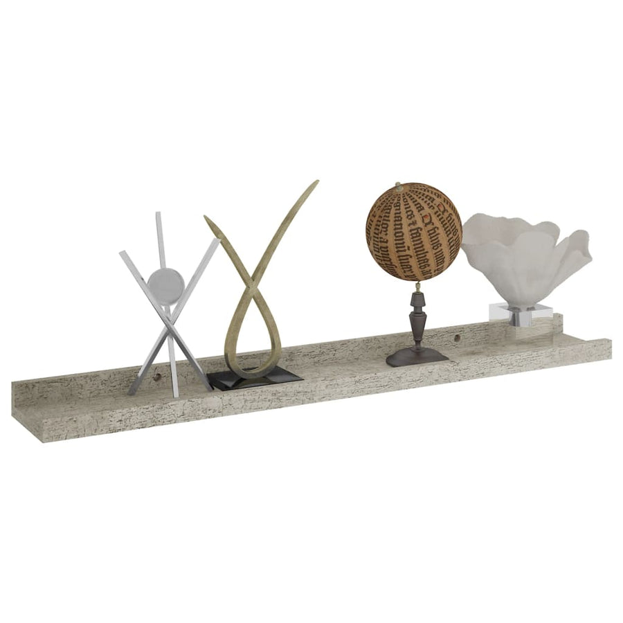 Wandschappen 2 60 x 9 x 3 cm Betongrijs