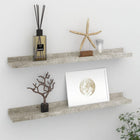 Wandschappen 2 st 60x9x3 cm betongrijs MDF