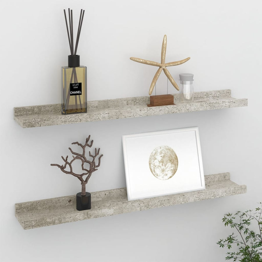 Wandschappen 2 60 x 9 x 3 cm Betongrijs