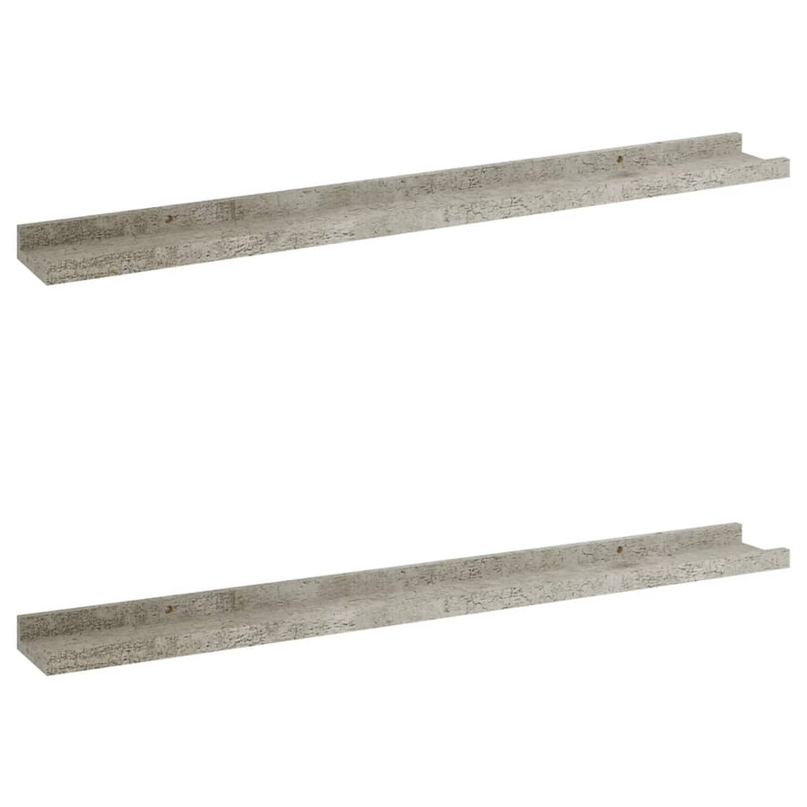 Wandschappen 2 80 x 9 x 3 cm Betongrijs
