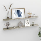 Wall shelves 2 pcs 100x9x3 cm concrete grey