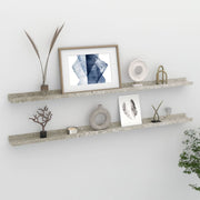Wall shelves 2 pcs 115x9x3 cm concrete gray