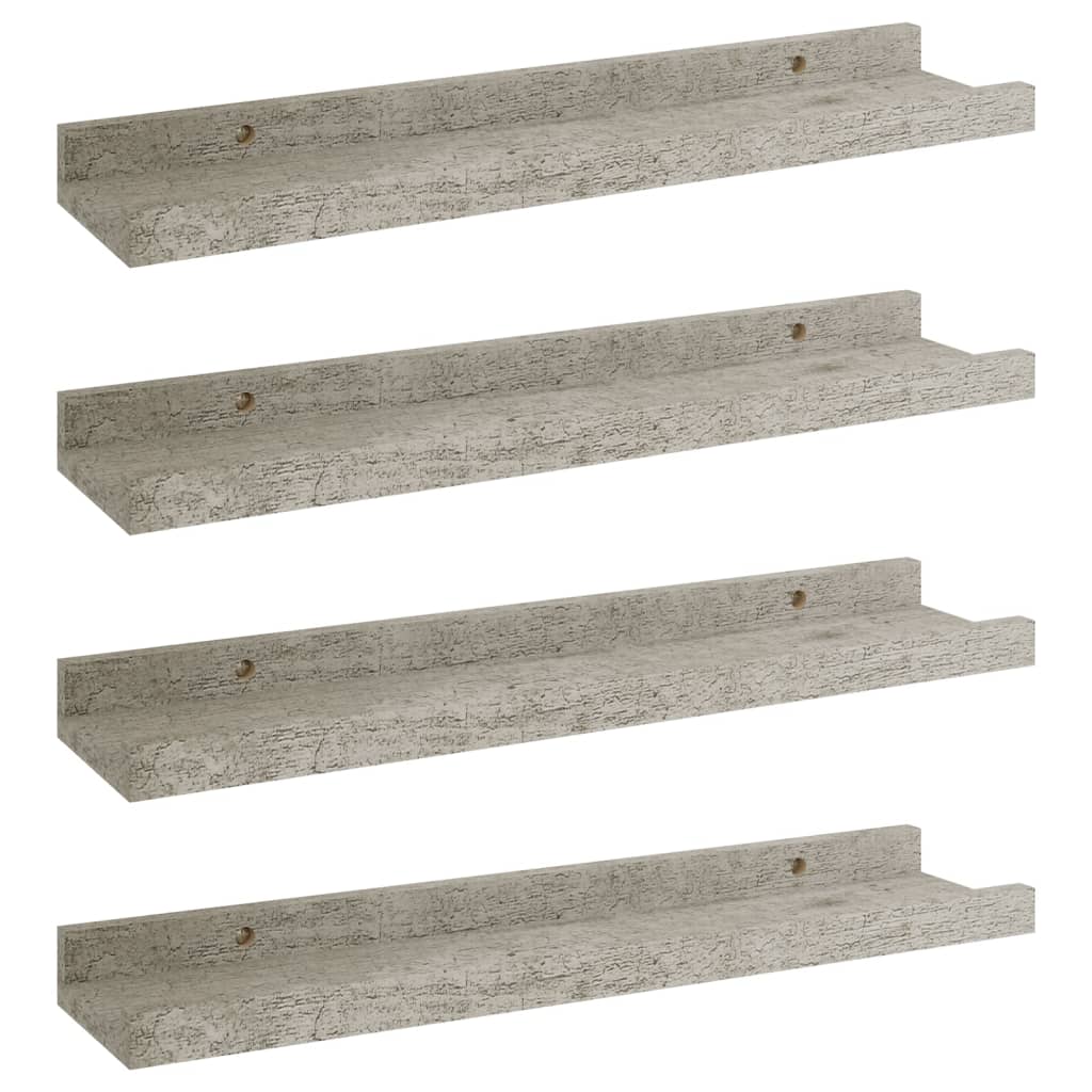 Wandschappen 4 40 x 9 x 3 cm Betongrijs