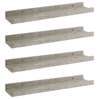 Wandschappen 4 40 x 9 x 3 cm Betongrijs