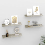 Wandschappen 4 st 40x9x3 cm betongrijs MDF
